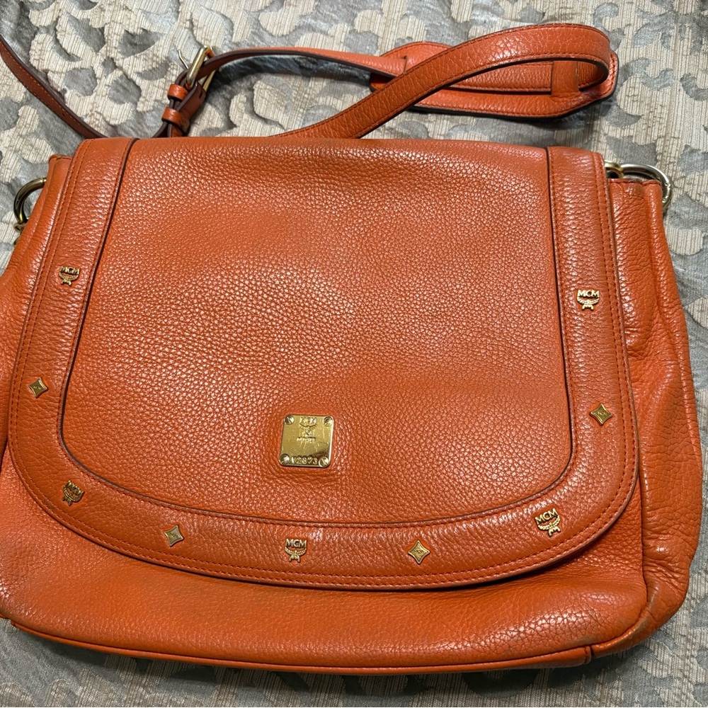 MCM Orange Leather Women's Bag